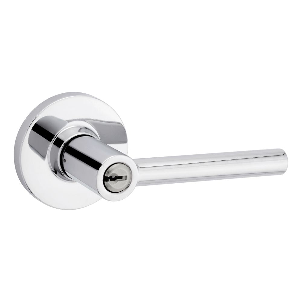 Safelock SL6000RELRDT-26 Reminy Lever Round Rose Push Button Entry Lock with RCAL Latch and RCS Strike Bright Chrome Finish Main image