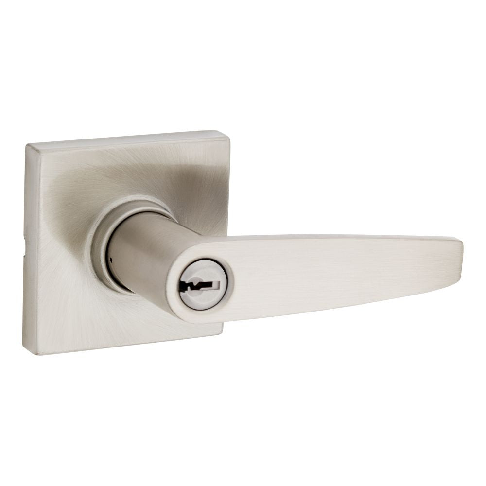 Safelock SL6000WISQT-15 Winston Lever Square Rose Push Button Entry Lock with 4AL Latch and RCS Strike Satin Nickel Finish Main image