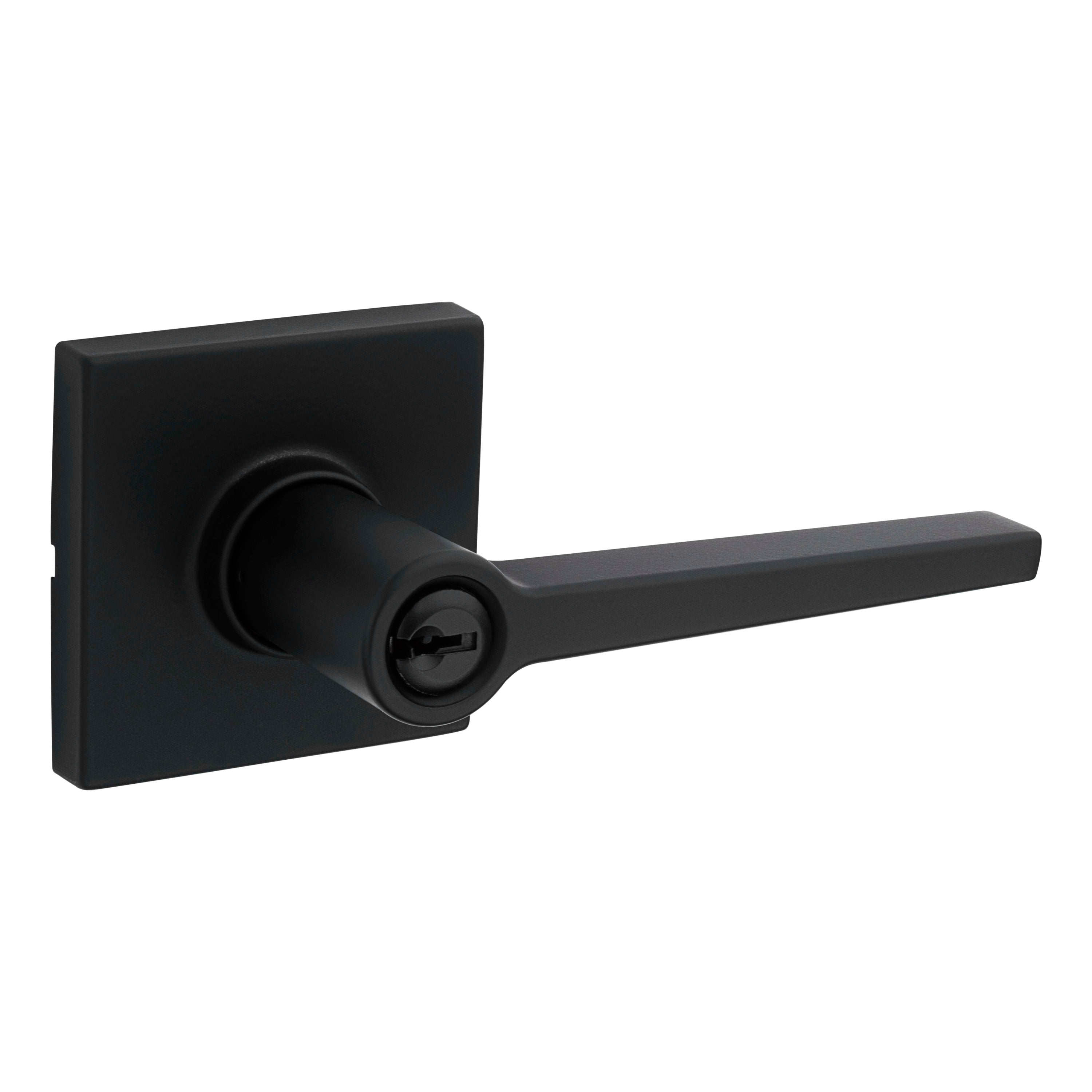 Safelock SL6500DALSQT-514 Daylon Lever with Square Rose Storeroom Lock with 4AL Latch and RCS Strike Matte Black Finish Main image
