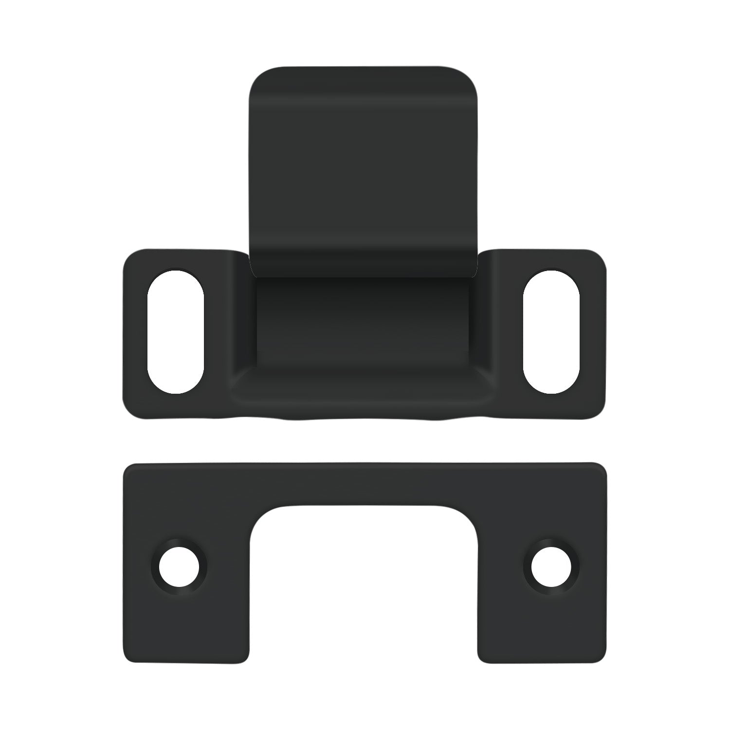 Deltana SP2751U19 Strike Plate; Dust Cup; Adjustable; 2-3/4" x 1-1/4" Black Finish