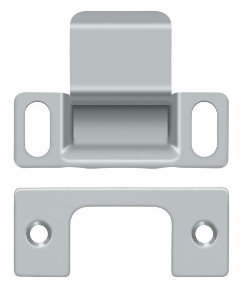 Deltana SP2751U26D Strike Plate; Dust Cup; Adjustable; 2-3/4" x 1-1/4"; Satin Chrome Finish Main image