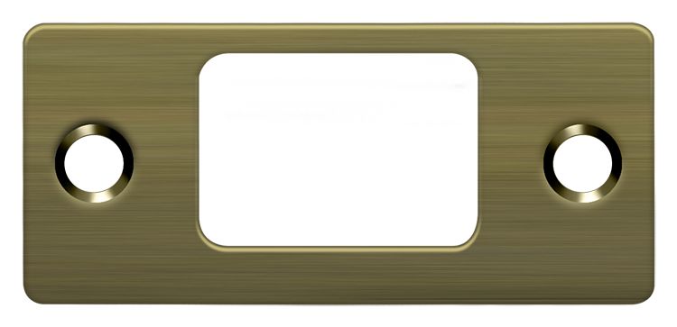 Deltana SP2753U5 Strike Plate; Deadbolt; 2-3/4" x 1-1/4"; Antique Brass Finish Main image