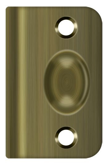 Deltana SPB349U5 Strike Plate for Ball Catch and Roller Catch; Antique Brass Finish Main image