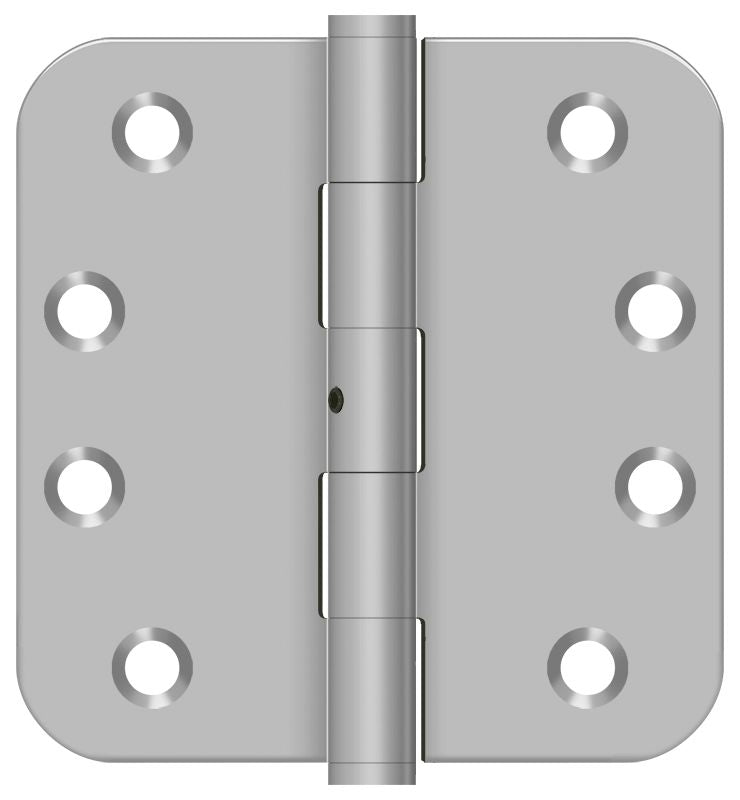 Deltana SS44R5U32D-RN 4" x 4" x 5/8" Radius Hinge; Satin Stainless Steel Finish Main image
