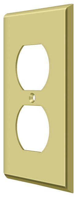 Deltana SWP4752U3 Switch Plate; Double Outlet; Bright Brass Finish Main image