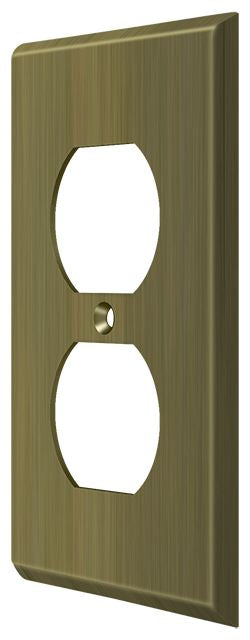 Deltana SWP4752U5 Switch Plate; Double Outlet; Antique Brass Finish Main image
