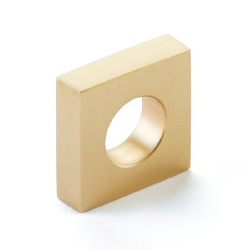 Schaub 10030-SB  1" Cafe Modern Oval Slot Cabinet Knob with 7/8" Center to Center Satin Brass Finish Main image