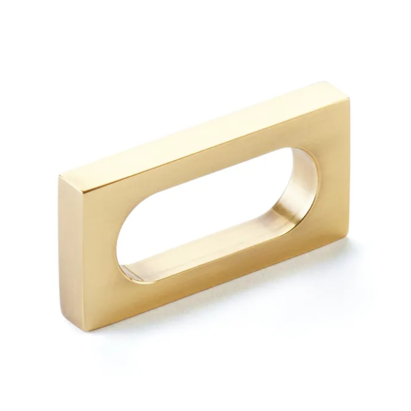 Schaub 10031-VB 2-3/8" Cafe Modern Oval Slot Cabinet Pull with 2" Center to Center Vintage Brass Finish Main image