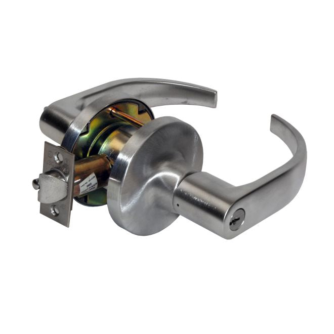 Falcon T581PQ626 T Series Storeroom Quantum Lever Lock with C Keyway KD 23981145 Latch 5164 Strike Satin Chrome Finish Main image