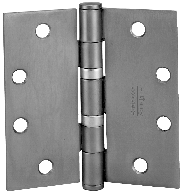 McKinney TA231441232D 4-1/2" x 4-1/2" Square Corner Non Ferrous Standard Weight 5 Knuckle Ball Bearing Hinge # 59823 Satin Stainless Steel Finish