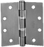 McKinney TA231441232D 4-1/2" x 4-1/2" Square Corner Non Ferrous Standard Weight 5 Knuckle Ball Bearing Hinge # 59823 Satin Stainless Steel Finish