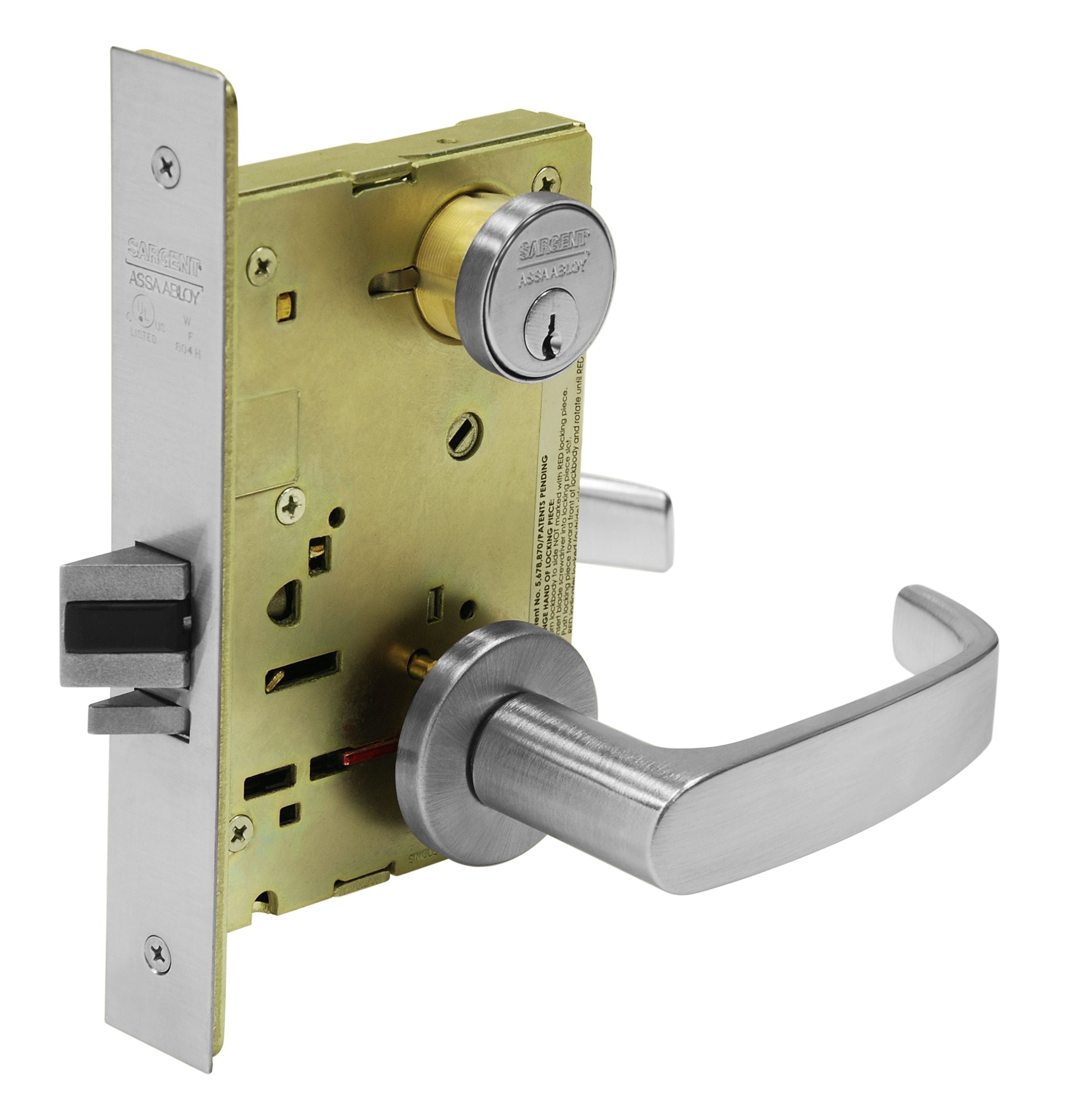 Sargent TR8205LNL26D Office Mortise Trim Only with L Lever and LN Rose Satin Chrome Finish Main image