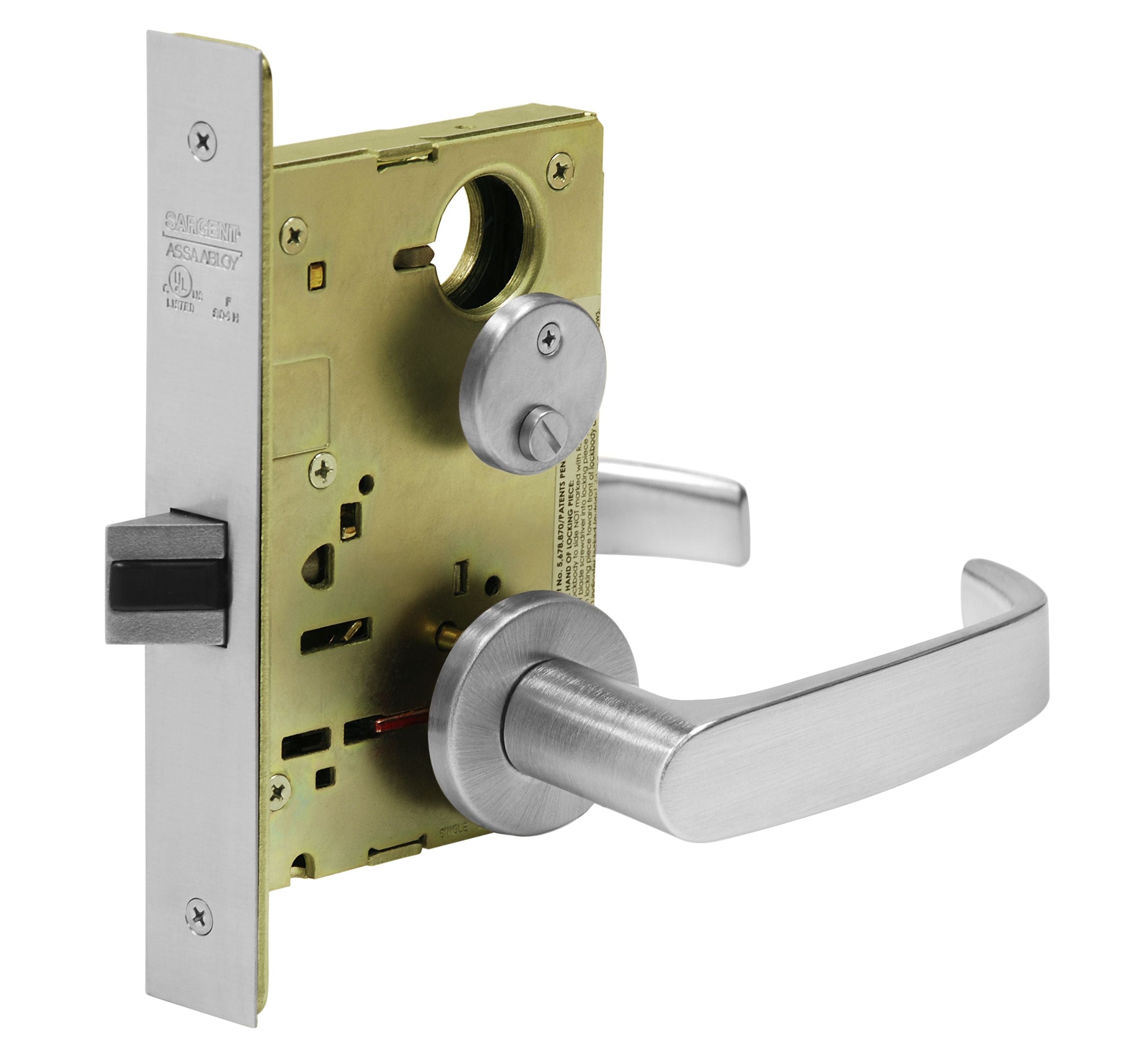 Sargent TR8265LNL26D Mortise Privacy Latch Trim Only with L Lever and LN Rose Satin Chrome Finish Main image