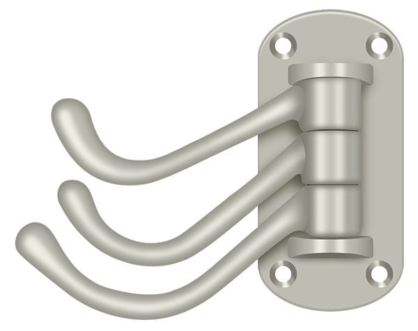 Deltana TSH40U15 Triple Swivel Hook; Heavy Duty; 4" Projection; Satin Nickel Finish Main image