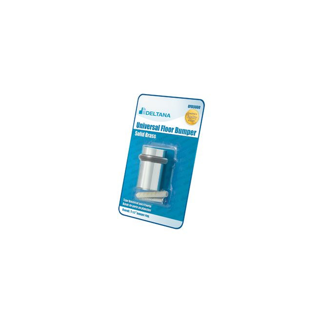 Deltana UFB5000BP26 Universal Floor Bumper Blister Pack; 2"; Bright Chrome Finish Main image