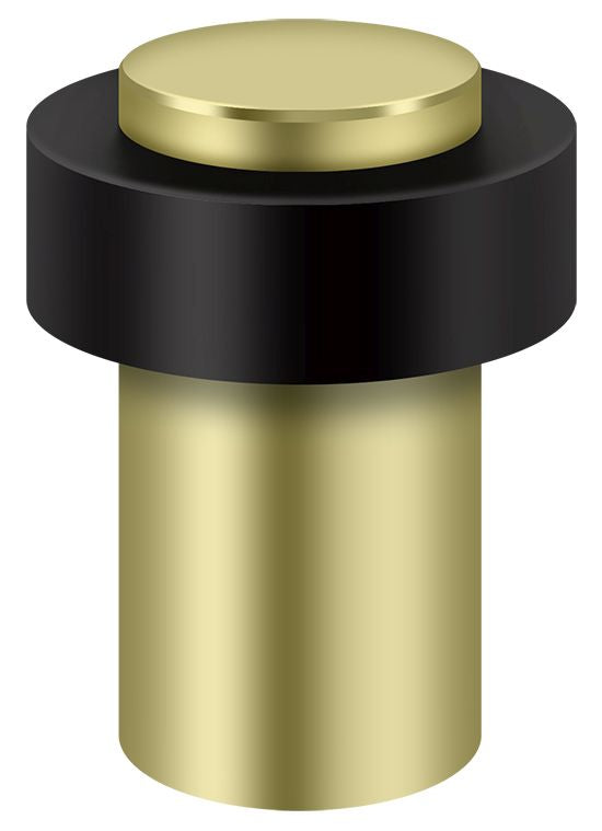 Deltana UFB7500U3-UNL 3" Round Universal Floor Bumper Unlacquered Bright Brass Finish Main image
