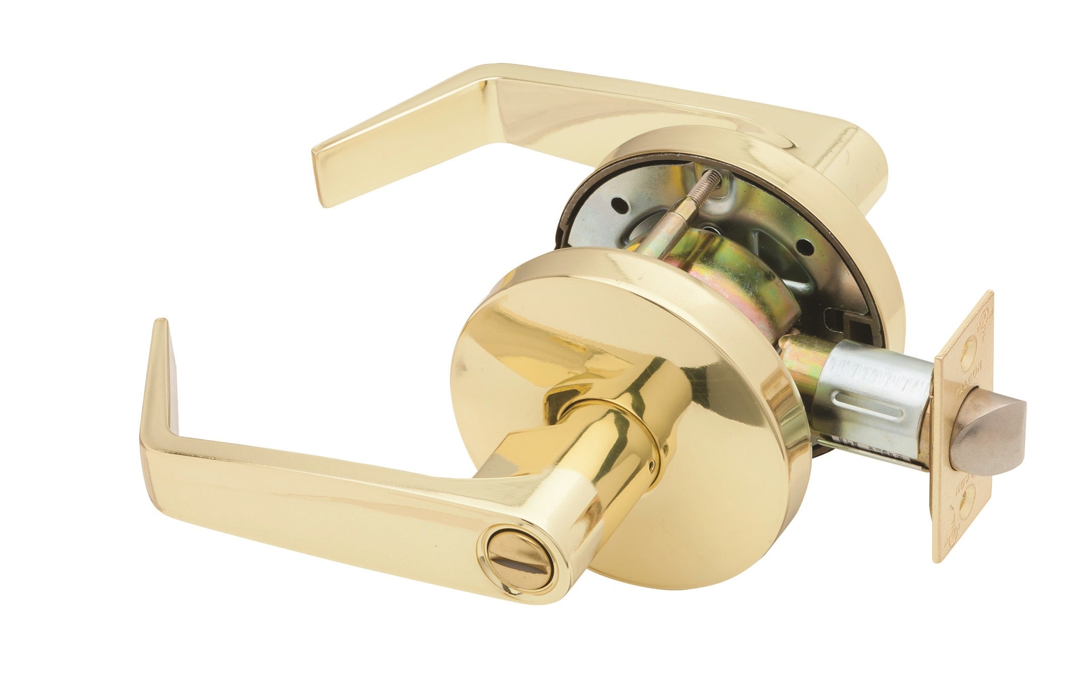 Falcon W301D605 W Series Privacy Dane Lever Lock with 30206 Latch 30148 Strike Bright Brass Finish Main image