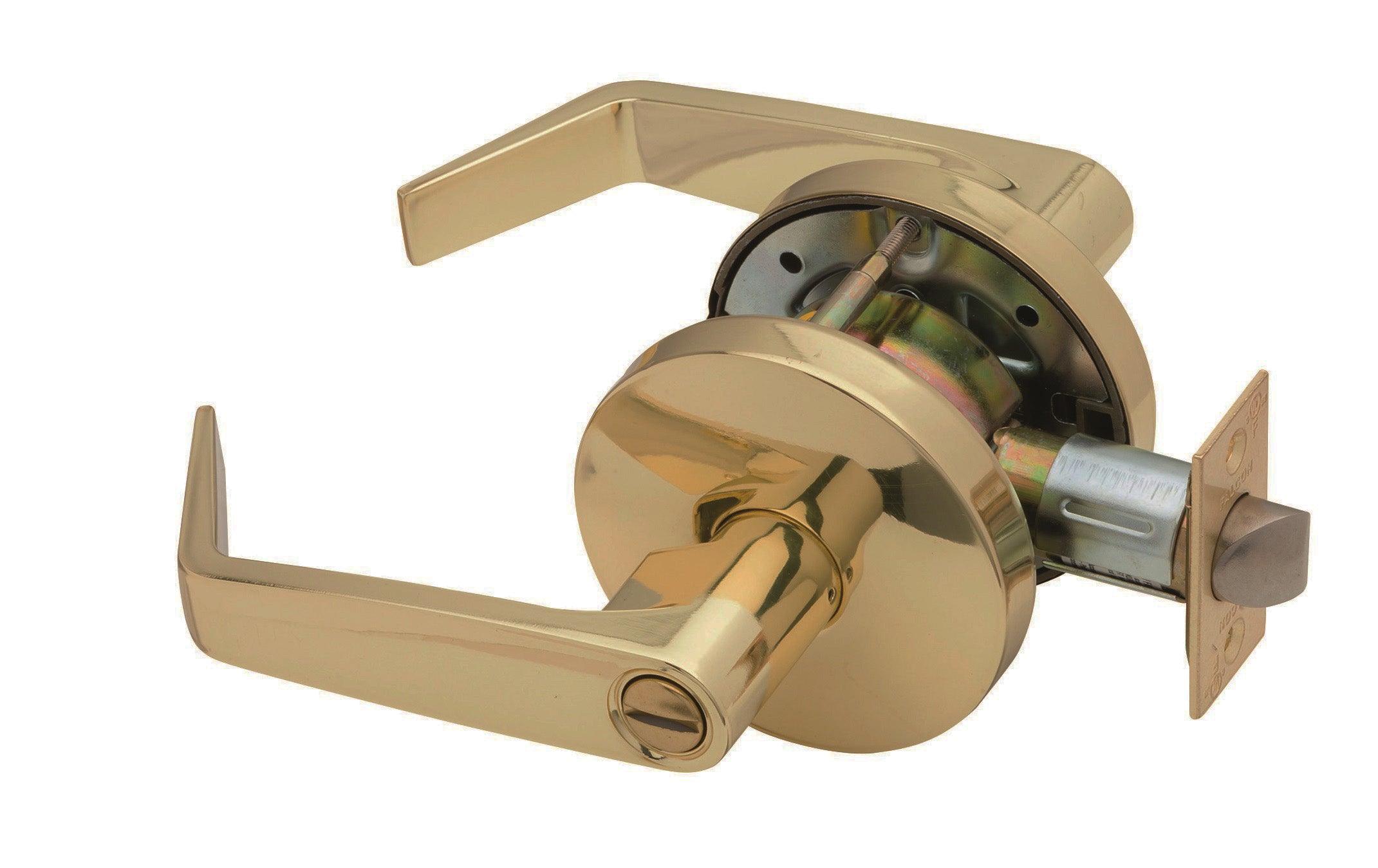 Falcon W301D606 W Series Privacy Dane Lever Lock with 30206 Latch 30148 Strike Satin Brass Finish Main image