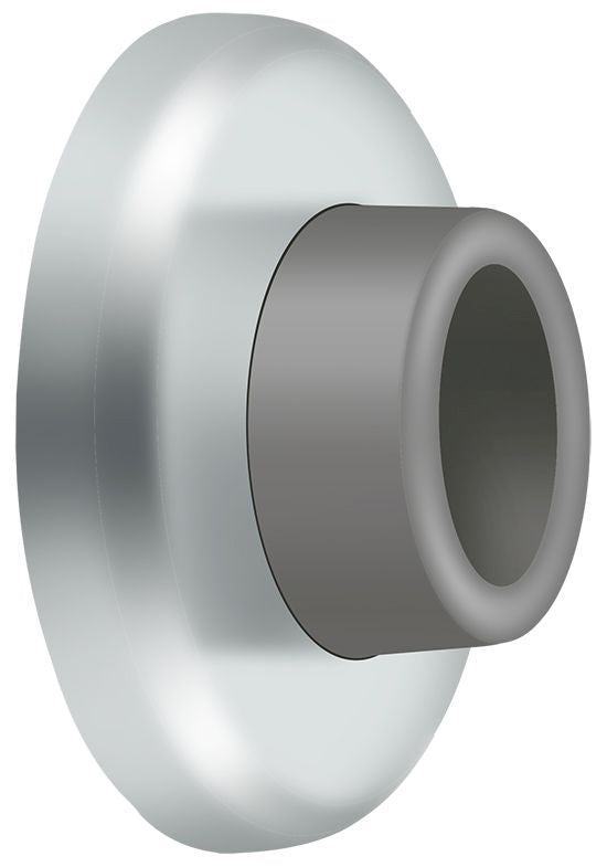 Deltana WB250U26 Wall Mount Concave Flush Bumper; 2-1/2" Diameter; Bright Chrome Finish Main image