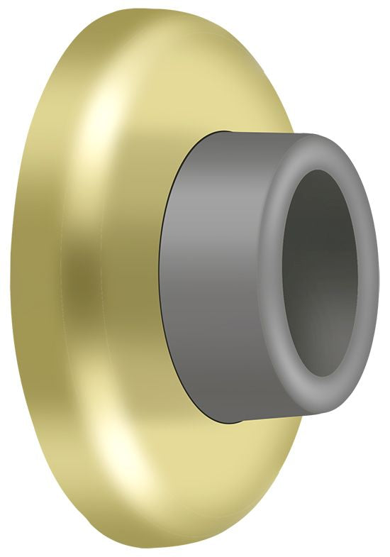 Deltana WB250U3 Wall Mount Concave Flush Bumper; 2-1/2" Diameter; Bright Brass Finish Main image
