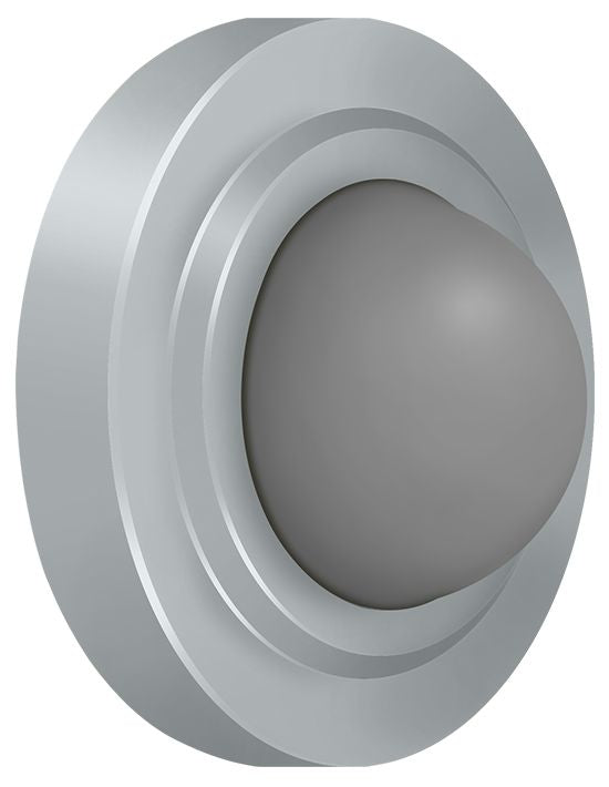 Deltana WBC238U26D Convex Flush Bumper 2-3/8" Diameter; Satin Chrome Finish Main image