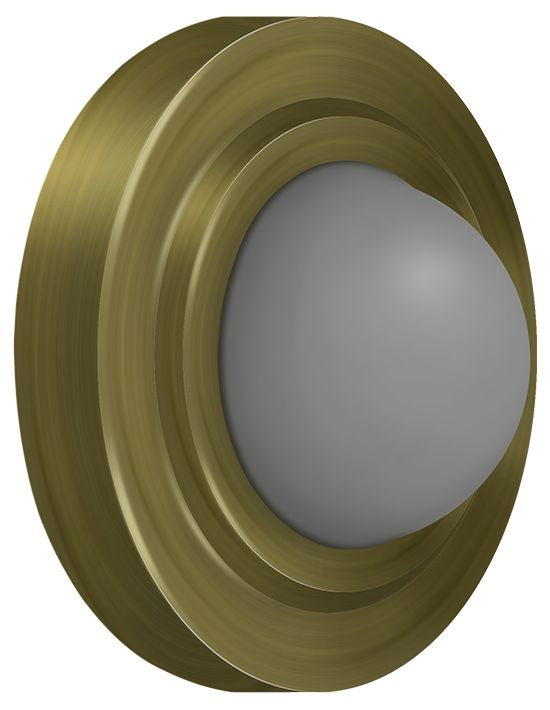 Deltana WBC238U5 Convex Flush Bumper 2-3/8" Diameter; Antique Brass Finish Main image