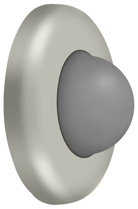 Deltana WBC250U15 Wall Mount Convex Flush Bumper; 2-1/2" Diameter; Satin Nickel Finish Main image