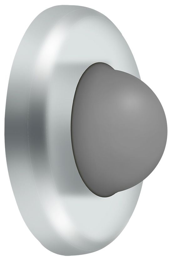 Deltana WBC250U26 Wall Mount Convex Flush Bumper; 2-1/2" Diameter; Bright Chrome Finish Main image