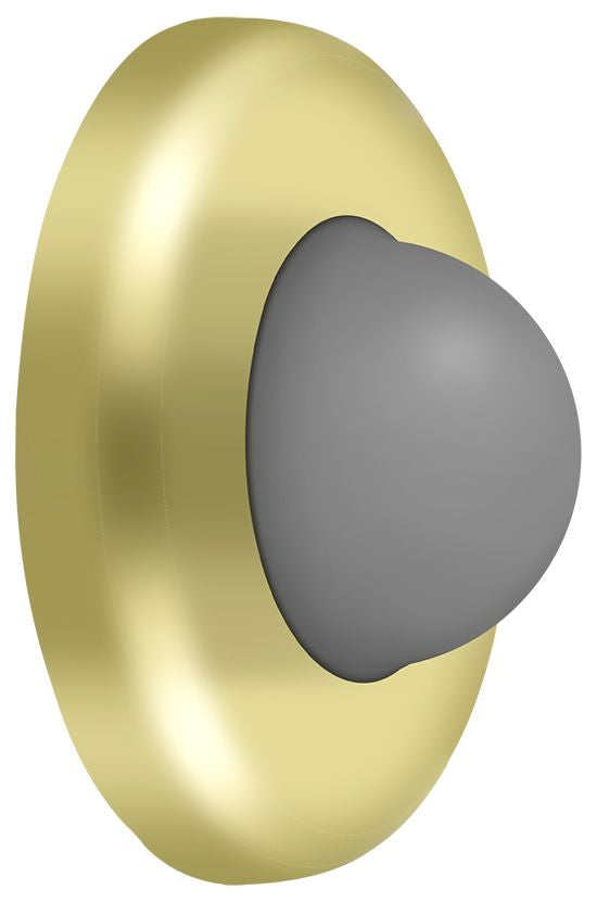 Deltana WBC250U3 Wall Mount Convex Flush Bumper; 2-1/2" Diameter; Bright Brass Finish Main image