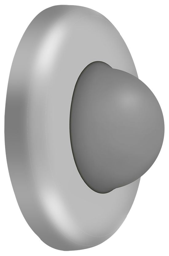 Deltana WBC250U32D Wall Mount Convex Flush Bumper; 2-1/2" Diameter; Satin Stainless Steel Finish Main image