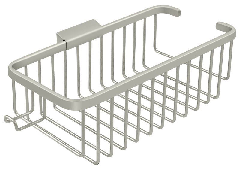 Deltana WBR1054HU15 Wire Basket; 10" Rect/Shampoo with Hook; Satin Nickel Finish Main image