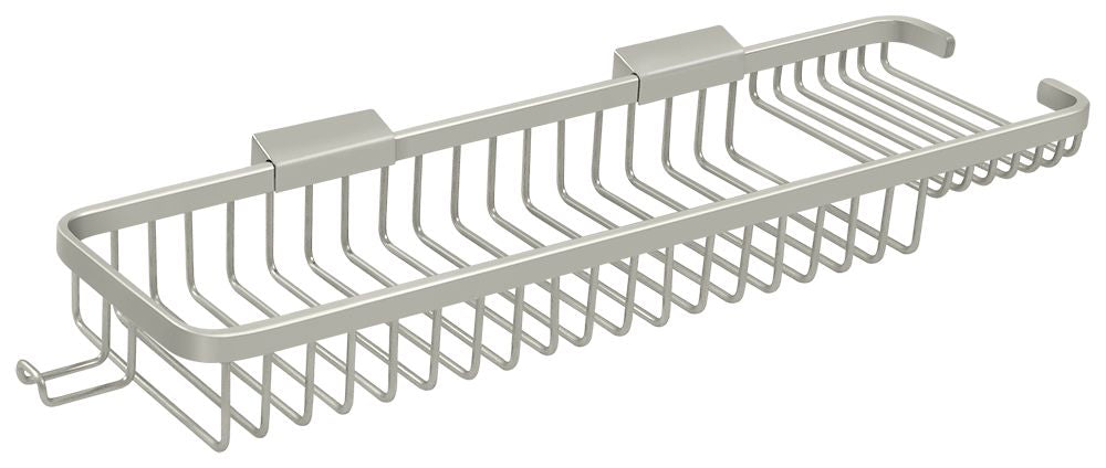 Deltana WBR1850HU15 Wire Basket; 17-1/2" Rect/Com with Hook; Satin Nickel Finish Main image