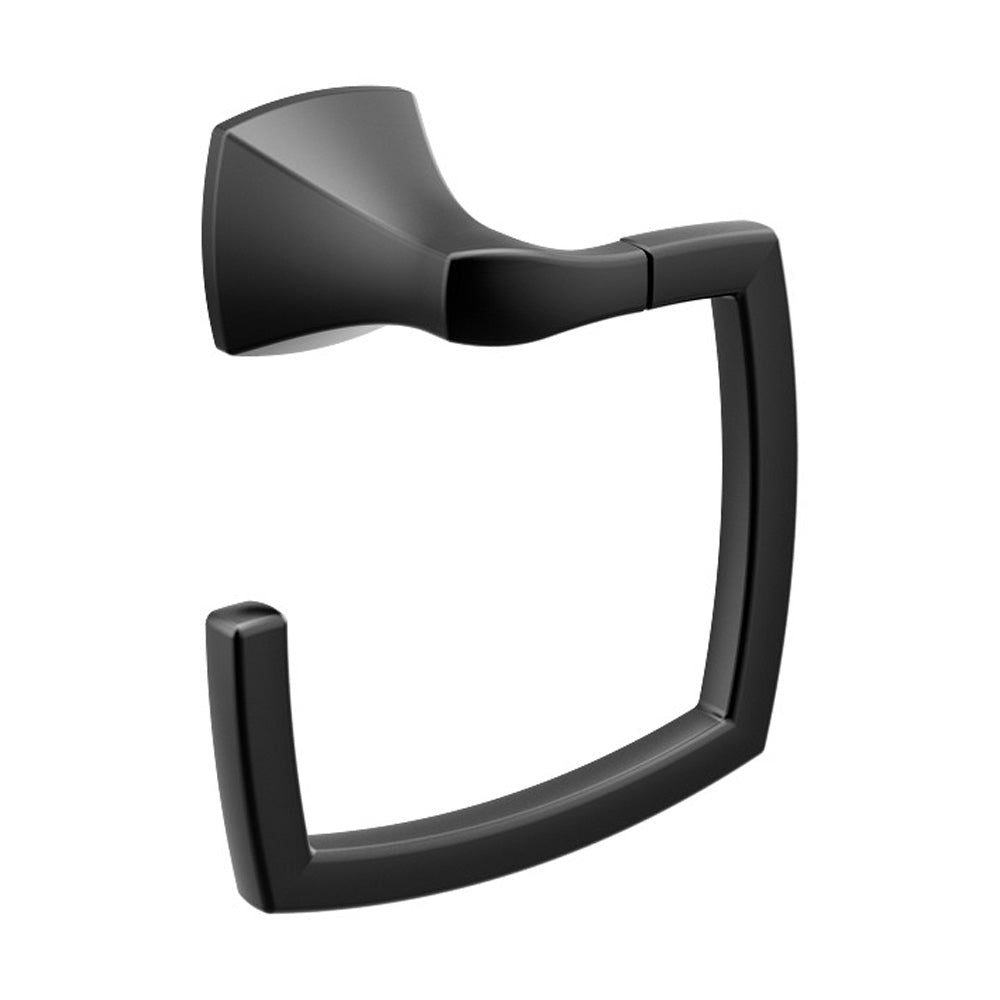 Moen YB5186BL Voss Towel Ring Matte Black Finish